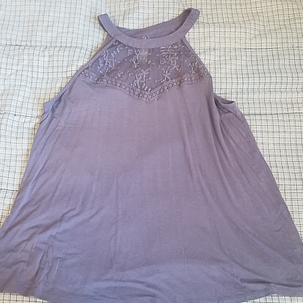 Torrid size 1 illusion neckline top grey